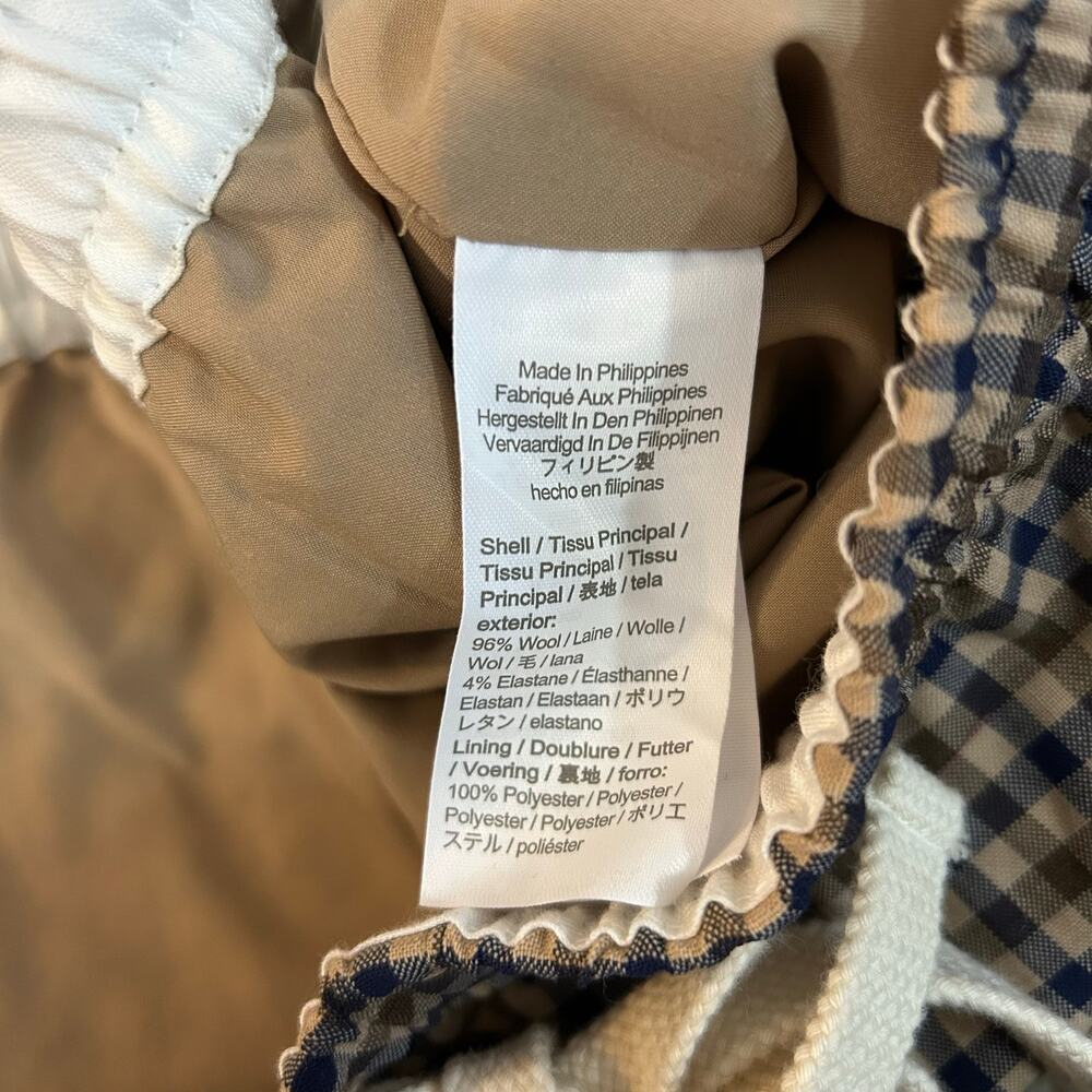 J.‎ Crew Tie-Waist Straight-Leg Pants Honey Plaid Italian Wool Womens 16 - Picture 5 of 7
